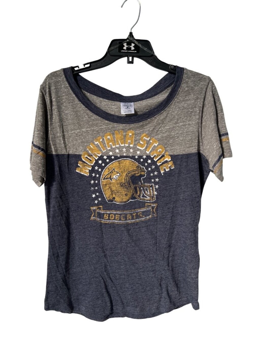 Montana State Bobcats TShirt Large Blue Gray College Colorblock